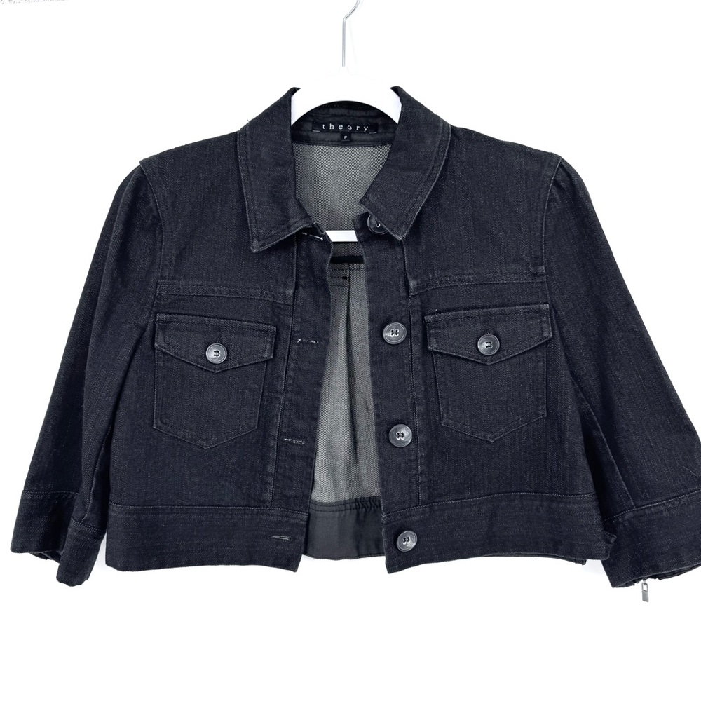 NWT Theory Cropped Denim Jacket Size Small